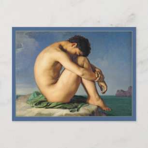 Carte Postale Homme assis au bord de la mer par Flandrin