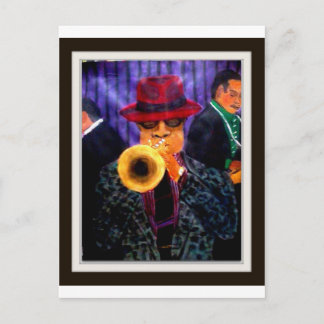 Carte Postale Homme avec le klaxon d'or