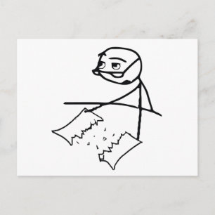 Carte Postale Homme Déchirure de Journal