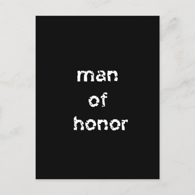 Carte Postale Homme d'honneur (Devant)