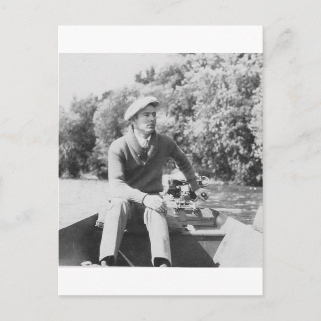 Carte Postale Homme en bateau (Devant)