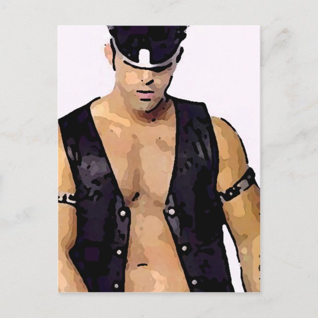 Carte Postale Homme en cuir (Devant)