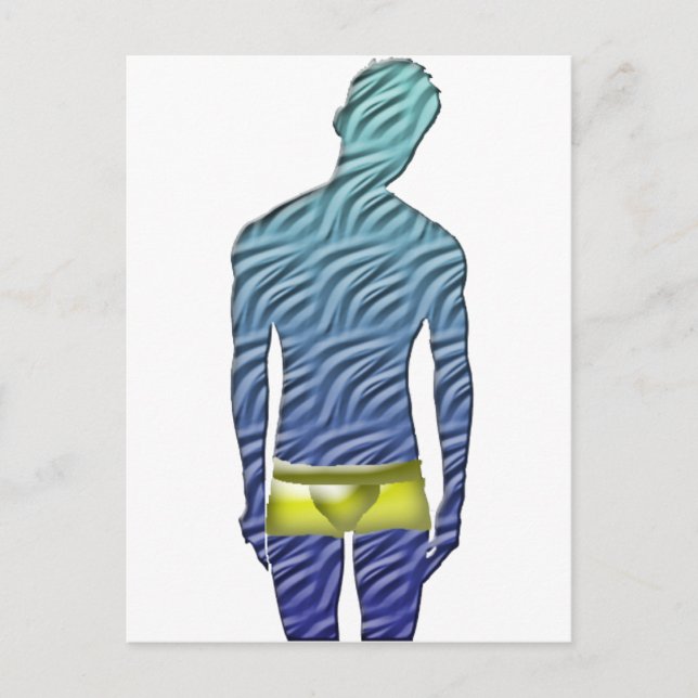Carte Postale Homme en sous-vêtements jaunes (Devant)