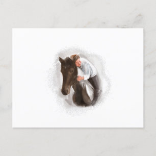 Carte Postale Homme et cheval