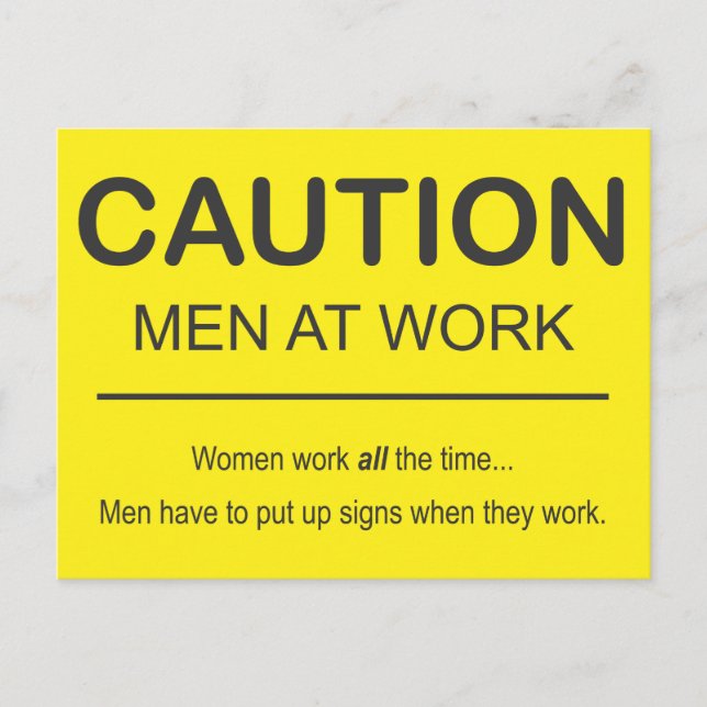 Carte postale Homme humoristique au travail (Devant)