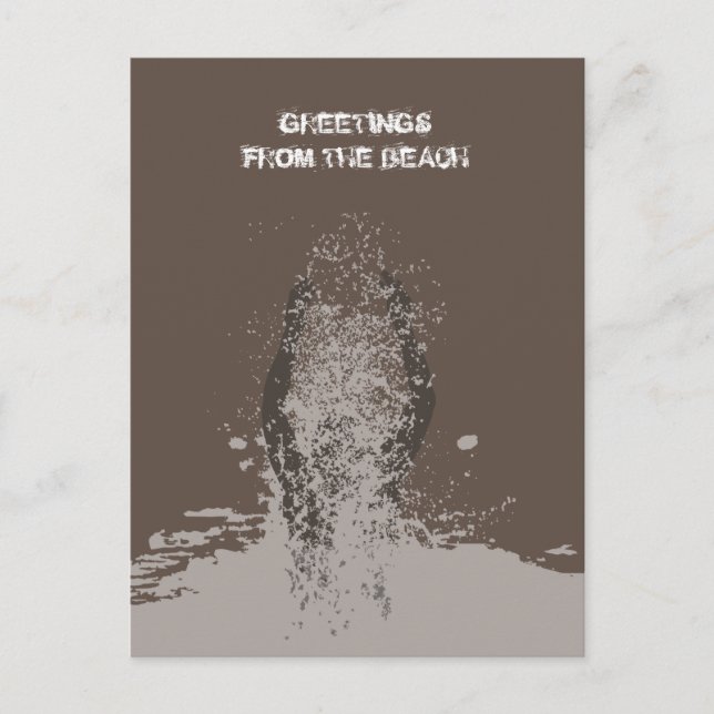Carte Postale Homme monochrome frais grunge éclaboussure d'eau (Devant)