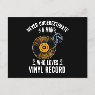 Carte Postale Homme Qui Aime Le Vinyl Record Amoureux De Musique