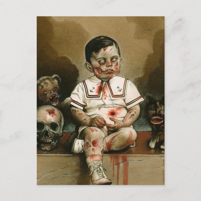 Carte Postale Homme sans esprit zombie Merch (Devant)