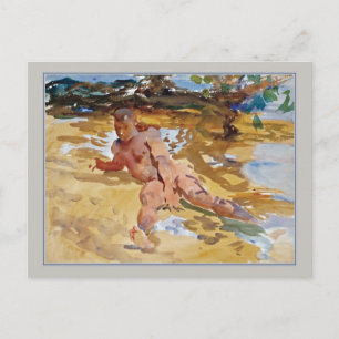 Carte Postale Homme sur la plage Floride Sargent Fine Art Aquare