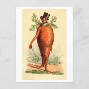 Carte Postale Homme victorien vintage avec corps de carotte