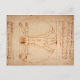 Carte postale Homme vitruvien par Leonardo da Vinc