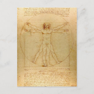 Carte Postale Homme vitruvien par Leonardo Da Vinci