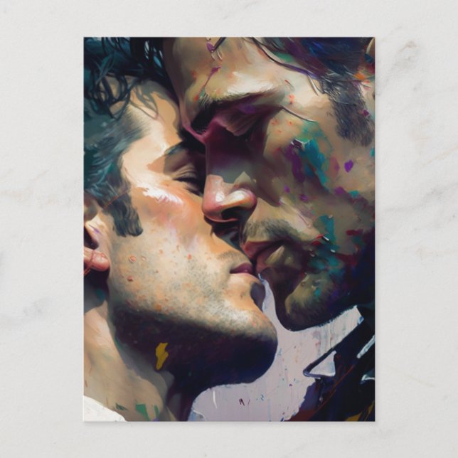 Carte postale Hommes amoureux (Devant)