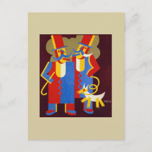 Carte Postale Hommes avec Moustaches par Depero