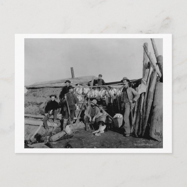 Carte Postale Hommes du Klondike après avoir chassé le lagopède  (Devant)