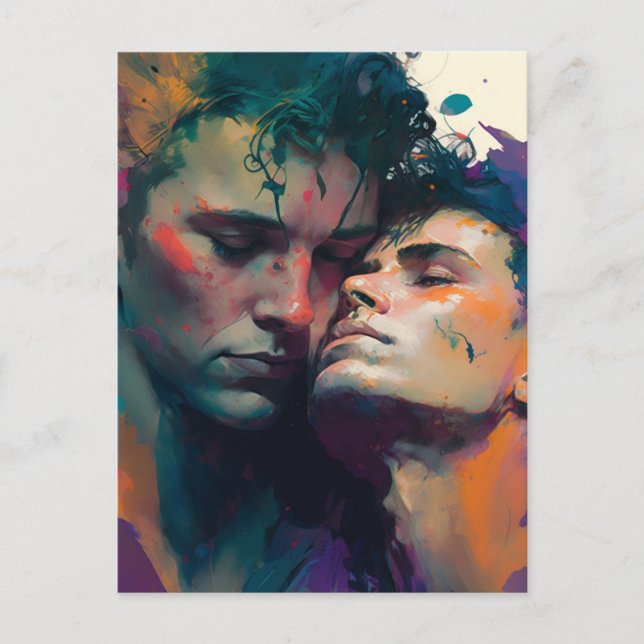 Carte postale Hommes gays amoureux (Devant)