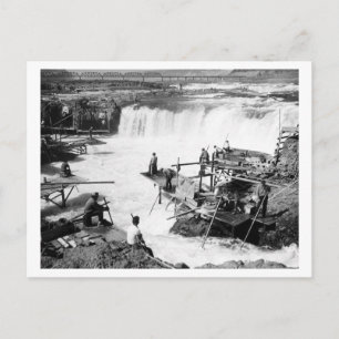Carte Postale Hommes pêchant à Celilo Falls Photographie