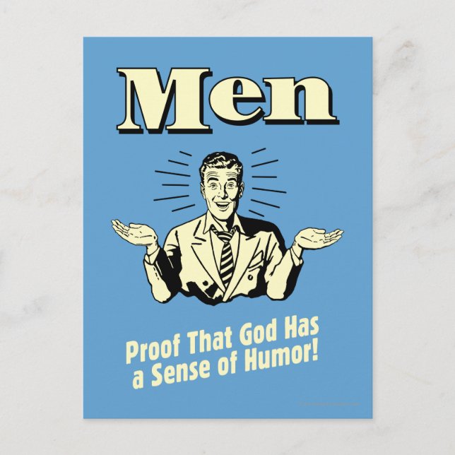 Carte Postale Hommes : Sens de l'humour (Devant)