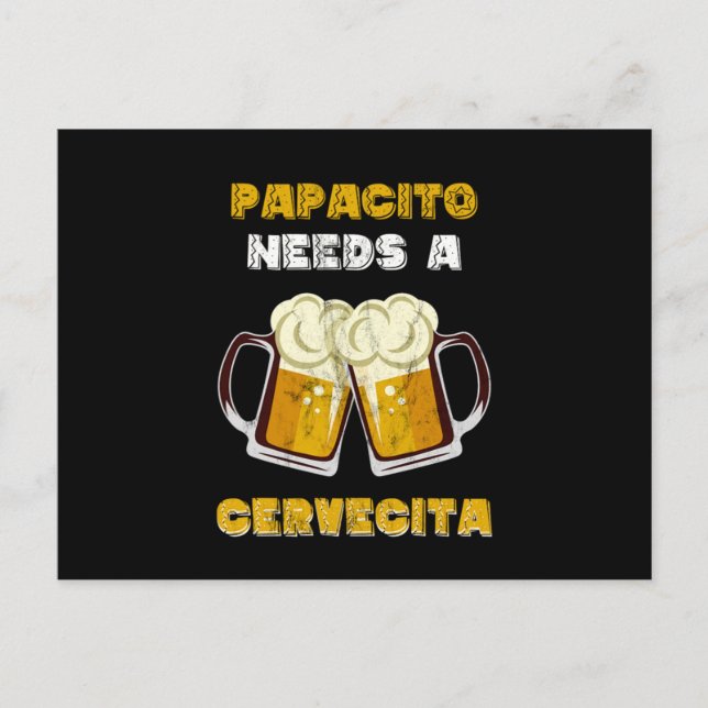 Carte Postale Hommes Spanglish Latino Cerveza Bière Papacito Fun (Devant)