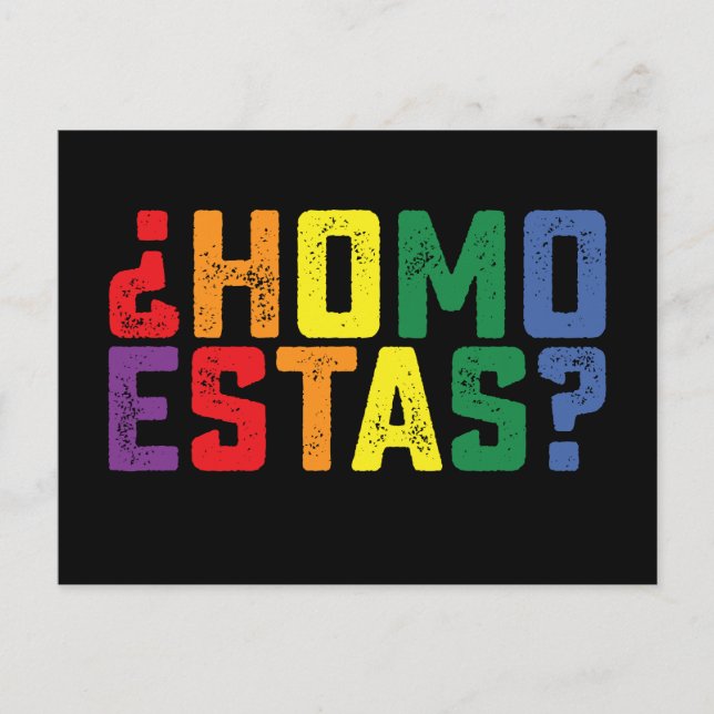 Carte Postale Homo Estas espagnol mexicain drôle Gay pride LGBTQ (Devant)