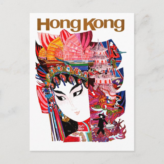 Carte Postale Hong Kong, Orient, attractions touristiques, Geish (Devant)