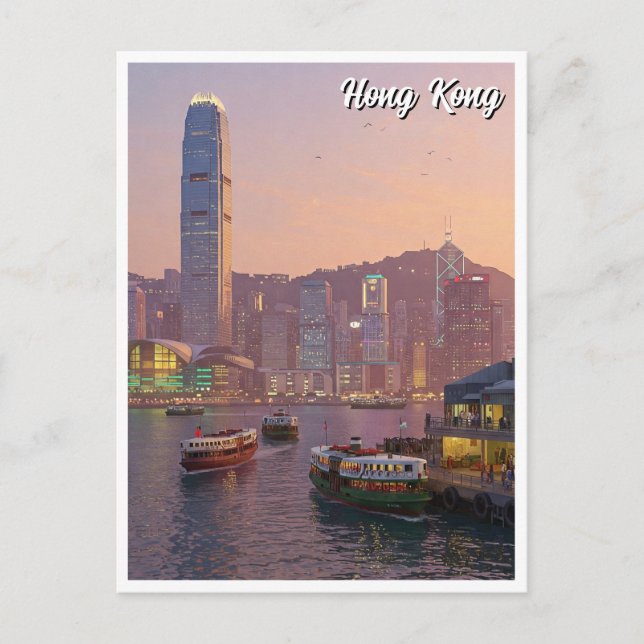 Carte Postale Hong Kong Victoria Harbour Travel (Devant)