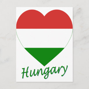 Carte Postale Hongrie Coeur du drapeau