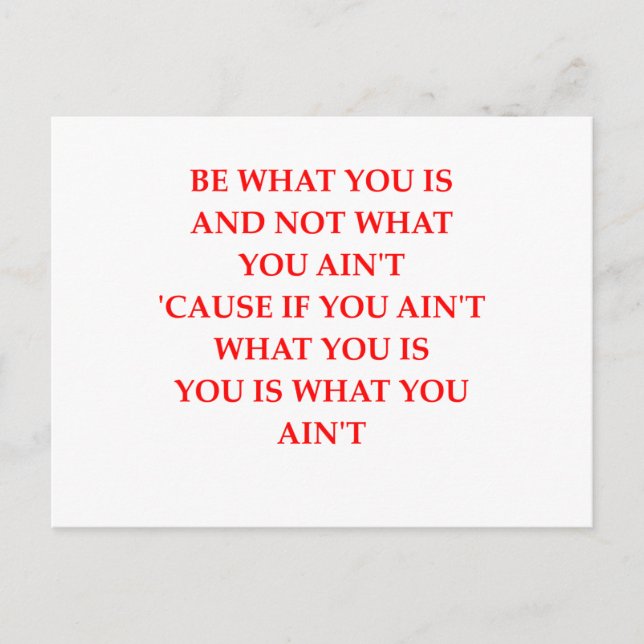 Carte Postale honnêteté (Devant)