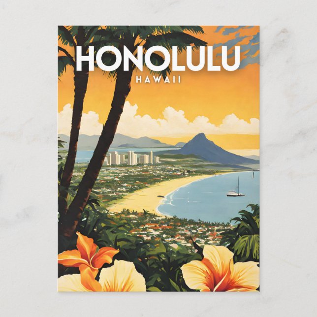 Carte Postale Honolulu Hawaii Nostalgic Travel (Devant)