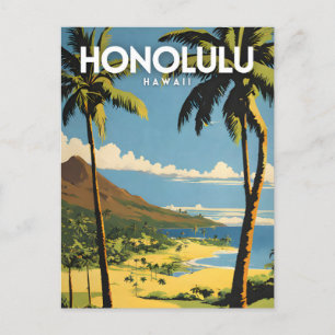 Carte Postale Honolulu Hawaii Vintage voyage nostalgique