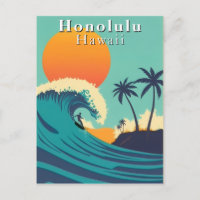 Honolulu Hawaii Voyage Vintage de surf