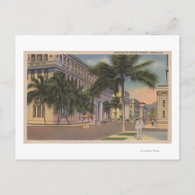 Carte Postale Honolulu, VIHiew de l'évêque St.Honolulu, HI (Devant)