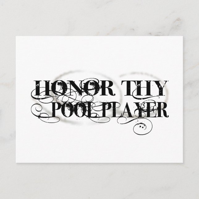 Carte Postale Honor Thi Pool Player (Devant)