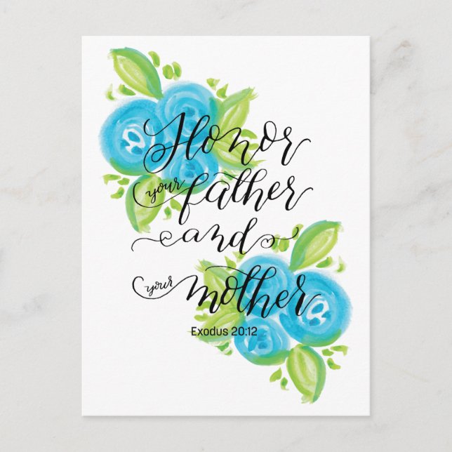 Carte Postale Honorez Votre Père et Mère (Devant)