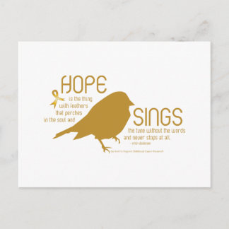 Carte Postale Hope chante en or