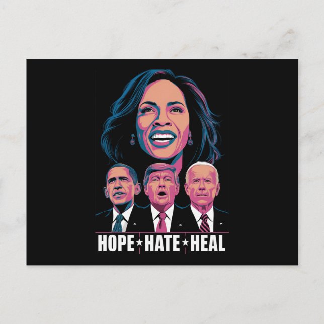 Carte Postale Hope Hate Heal Rise Kamala 2024 (Devant)