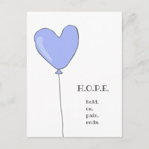 Carte Postale Hope - Lilac Balloon avec une citation motivante d