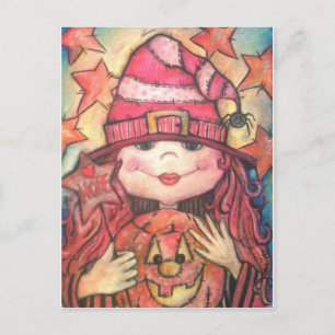 Carte Postale Hope Pink Halloween Witch