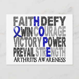Carte Postale Hope Word Collections Arthrite