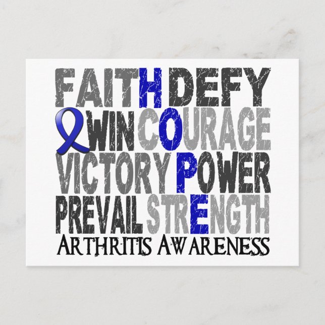 Carte Postale Hope Word Collections Arthrite (Devant)