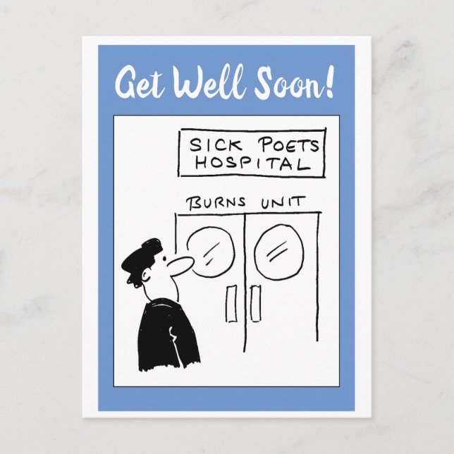 Carte Postale Hôpital de poète drôle de dessin animé (Devant)