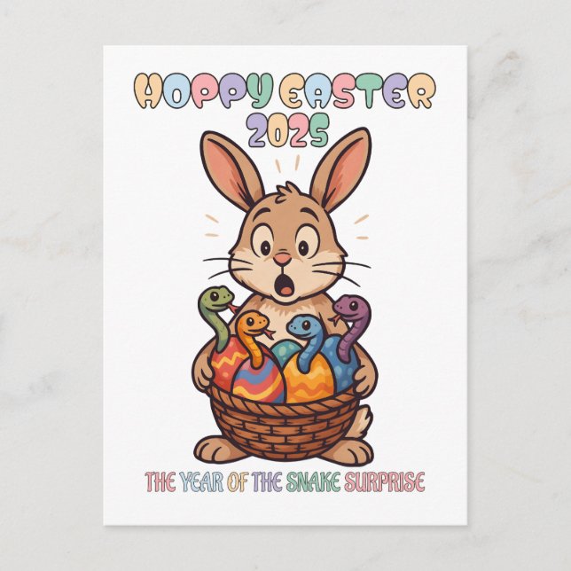 Carte Postale Hoppy Easter 2025 : The Year of the Snake Surprise (Devant)