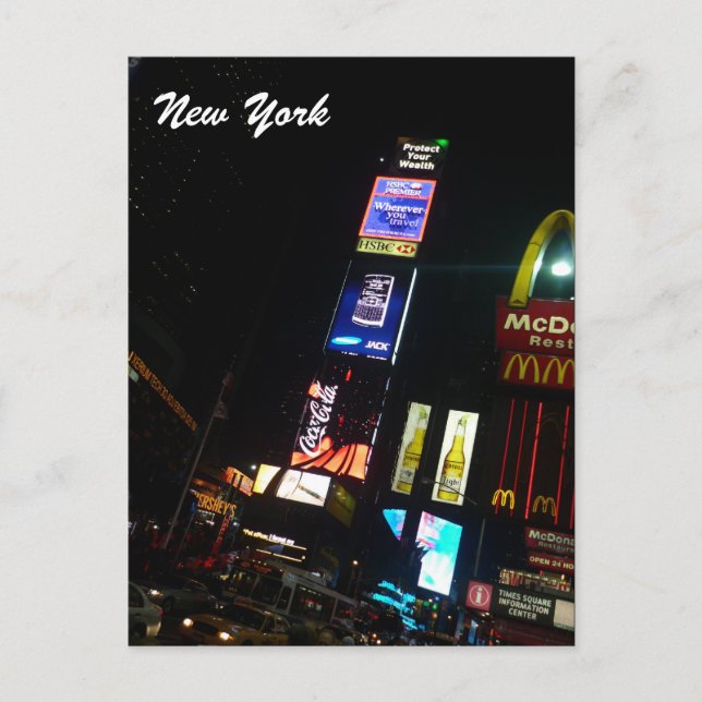 Carte Postale horaires nuit carré (Devant)