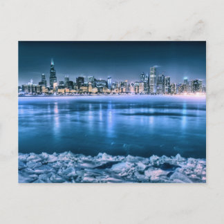 Carte Postale Horizon de Chicago en hiver