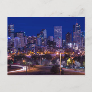 Carte Postale Horizon de Denver la nuit - le Colorado