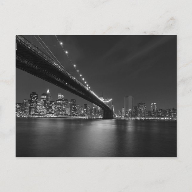 Carte Postale Horizons de New York en noir et blanc (Devant)