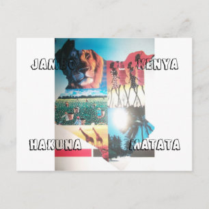 Carte postale horizontale Hakuna Matata Jambo Keny