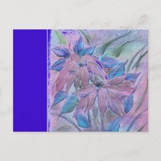 Carte postale horizontale rose Poinsetta