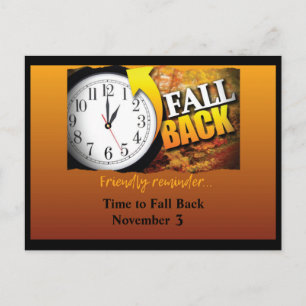 Carte Postale Horloge d'automne - Changement de temps d'affaires