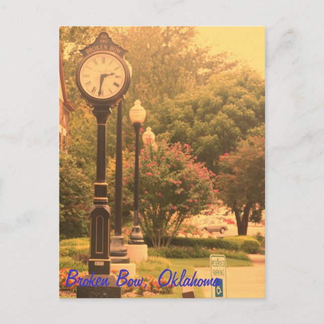 Carte Postale Horloge de la bibliothèque de Bow brisée (Devant)
